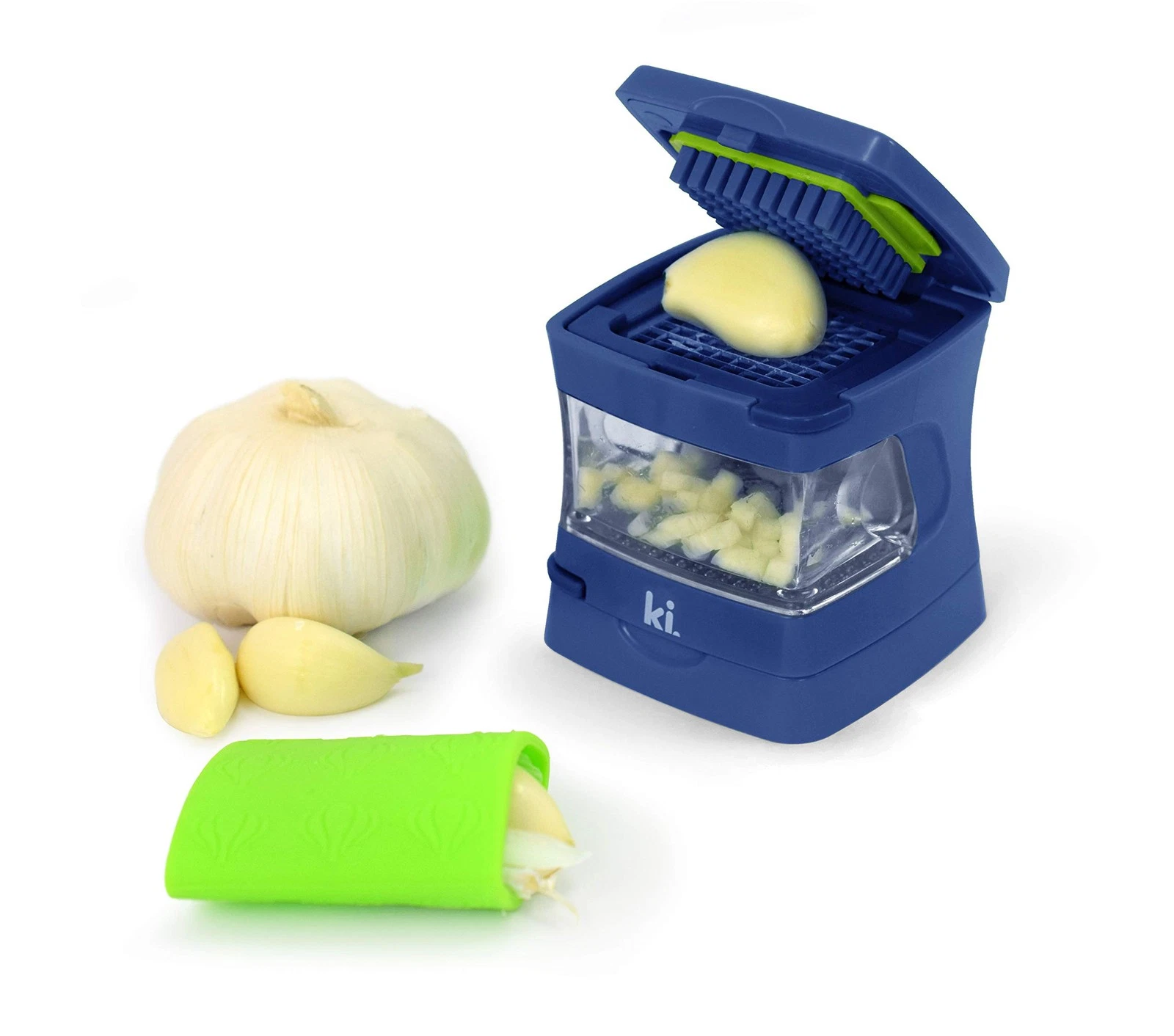 Garlic-A-Peel Garlic Press, Crusher, Cutter, Mincer, and Storage Container - ...