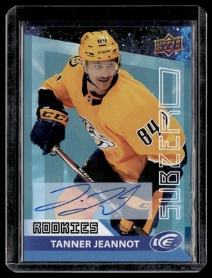 2021-22 Upper Deck Ice Sub Zero Blue Autographs Tanner Jeannot Auto Nashville