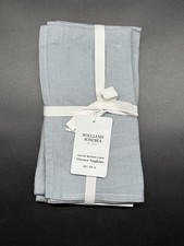 WILLIAMS SONOMA ITALIAN WASHED LINEN NAPKINS SET OF 4 BRAND NEW DOVE GRAY