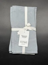 WILLIAMS SONOMA ITALIAN WASHED LINEN NAPKINS SET OF 4 BRAND NEW DOVE GRAY
