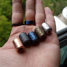 Paracord bead "Hand Hammered Bead" Copper lanyard iron knife bead-EDC bead