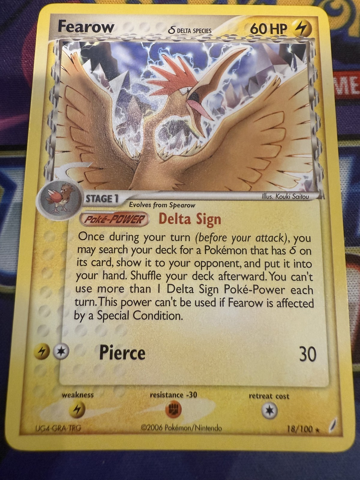 Fearow (Delta Species) Rare Crystal Guardians 18/100 NM