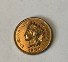 1900 Indian Head Cent XF+ CHOICE EXTRA FINE 4 FULL Diamonds      Plated