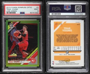 2019-20 Panini Donruss Optic Lime Green Prizm /149 Trae Young #2 PSA 9 MINT