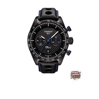Tissot PRS 516 Automatik Chronograph Uhr Herren Schwarz Kohlefaser Zifferblat...