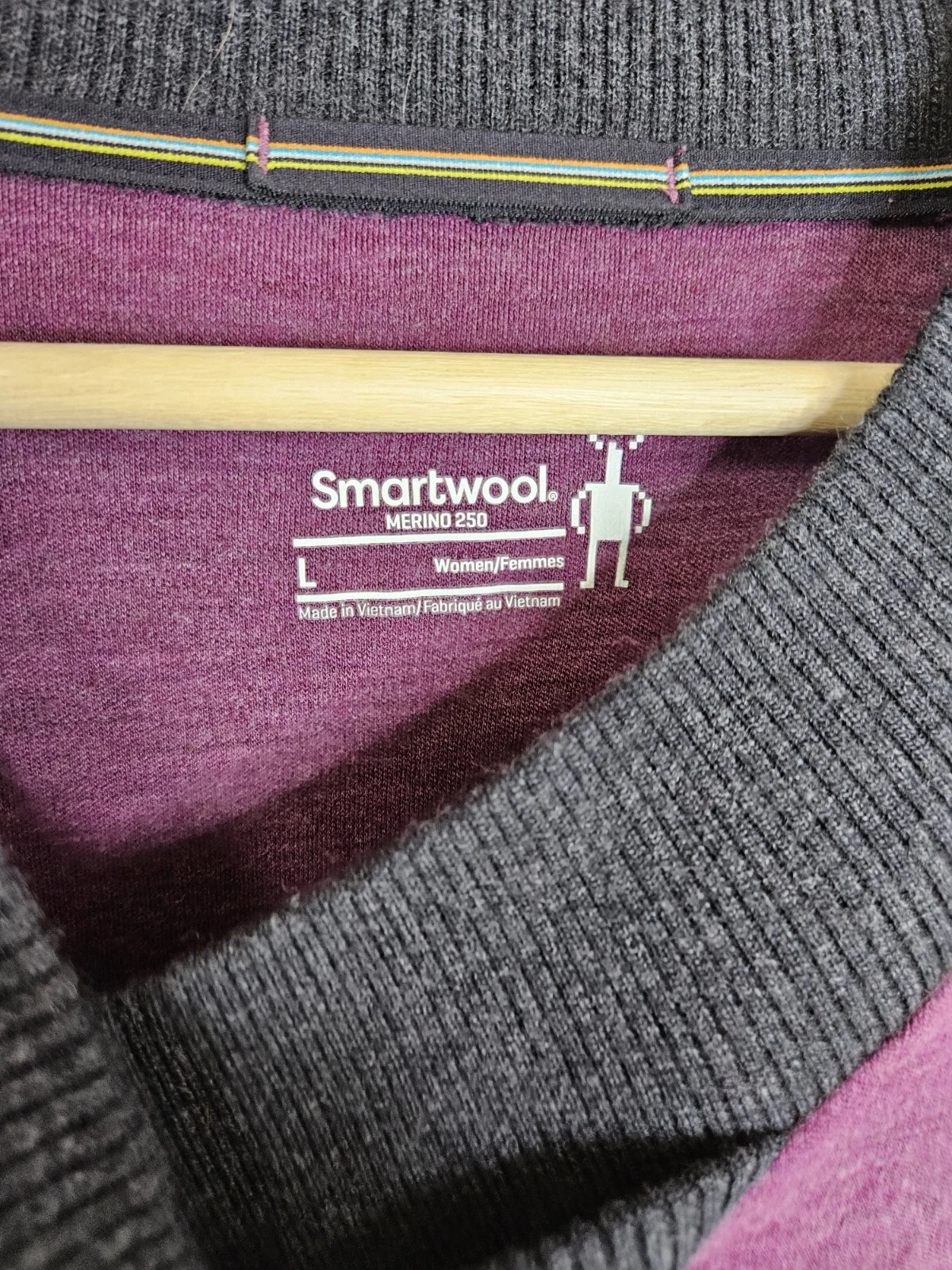 smartwool v-neck ribbed colorblock merino wool tunic sweater
