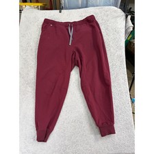 FIGS Tansen Jogger Scrub Pants Men's 2XL Short Burgundy Joggers Style MXXSW2004S