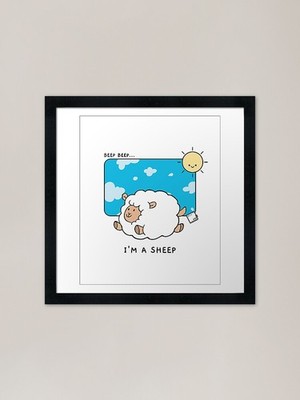 Piep Piep I'm a Sheep Gerahmtes Kunstdruck Pr Gerahmtes Wandbild Poster Leinwanddruck Bild