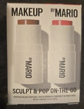 Makeup By Mario Sculpt & Pop On the Go Dark & Raspberry Contour & Blush Duo NIB