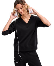 ID Ideology Plus Size V-Neck Fleece Sweatshirt, Black, 3X