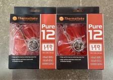 Two Thermaltake Pure 12 120mm Computer Case Cooling Fans w/Red LED