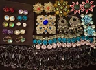 Rhinestone Costume Jewelry Lot, Vintage Modern, Signed KJL Brooch And More
