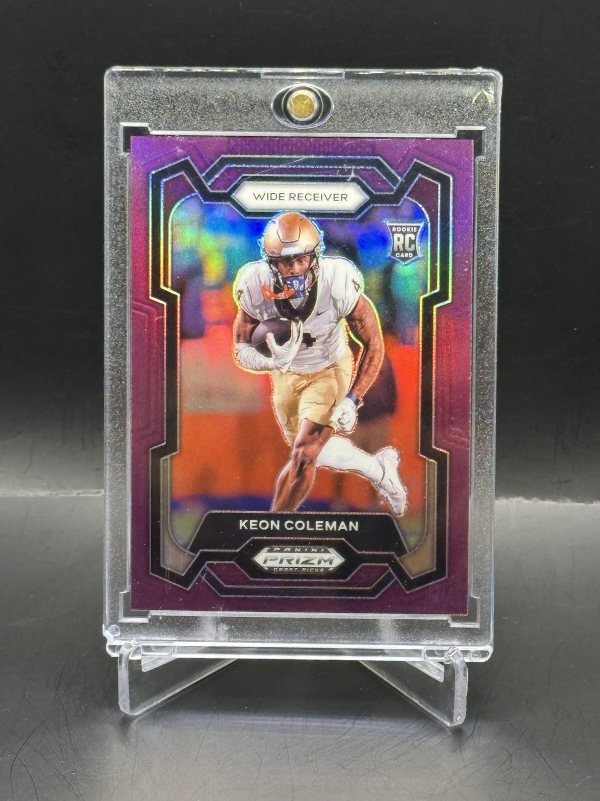 Keon Coleman 2024 Panini Prizm Draft Picks Prizms Purple Wave #120 RC /75