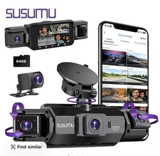 Dash Cam Front and Rear, Full HD Dual Dash Camera for Cars Built-in WiFi, 64GB C