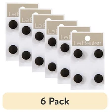 (6 pack) Le Bouton Black 1/2" Shank Buttons, 4 Pieces