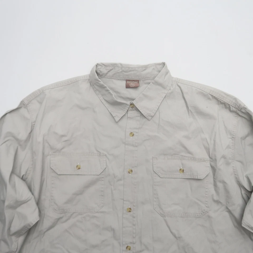 Great Northwest Mens Canvas Button Up Shirt 3XLT Grey 100% Cotton Work NWT - Image 2 of 4