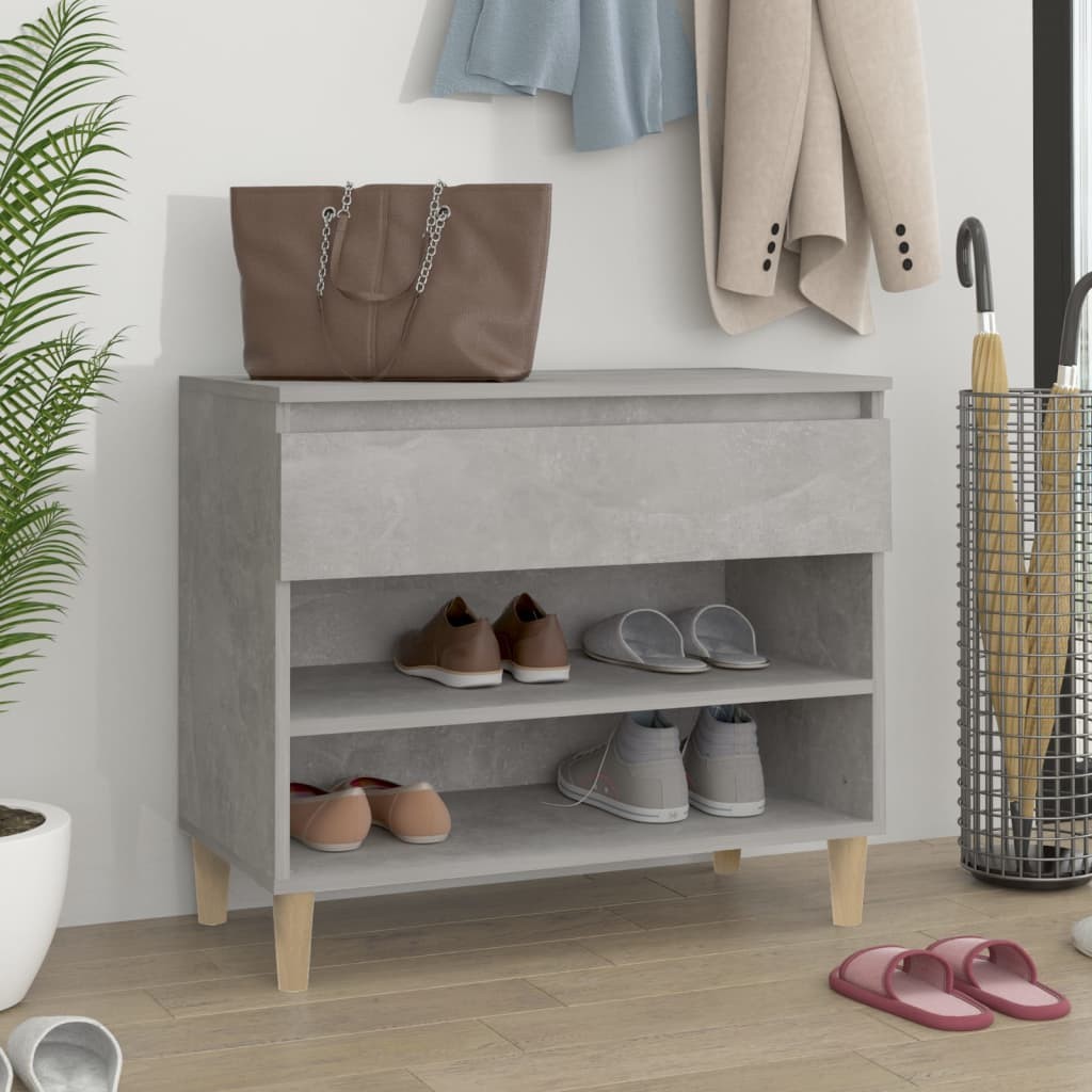 Scarpiera Economica 70x36x60 cm Grigio Cemento Legno Multistrato