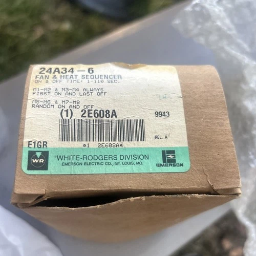 24A34-6 White Rogers Fan & Heat Sequencer -NIB. (q)