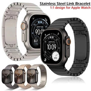 For Apple Watch Ultra 3 2 1 49mm Link Bracelet Band 44/45/46mm S11 10 9 8 7 6 SE
