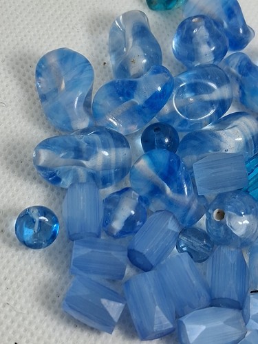 Blue Swirl Czech Glass Faceted Detail Beads Jewelry Making - Picture 7 of 11
