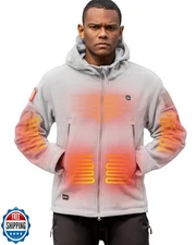 DEWBU Heated Jacket Polar Fleece with 12V Battery Pack Soft Fleec
