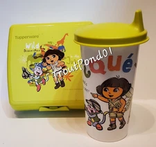 Tupperware Sandwich Keeper Tumbler Dora the Explorer Sipper Seal Sippy Cup Kids