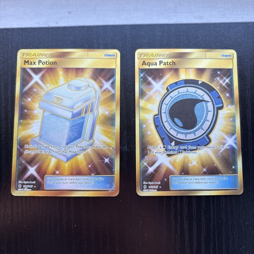 Aqua Patch Secret Rare 161/145 AND Max Potion Secret Rare 164/145 - Picture 1 of 13