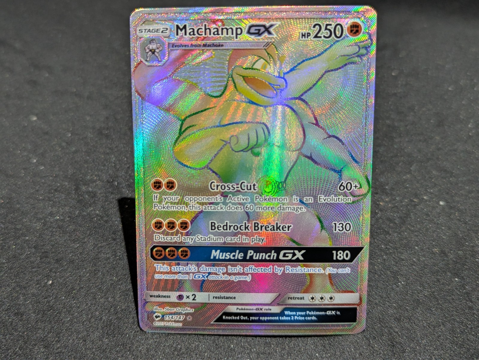 Machamp GX 154/147 Burning Shadows Rainbow Pokemon NM