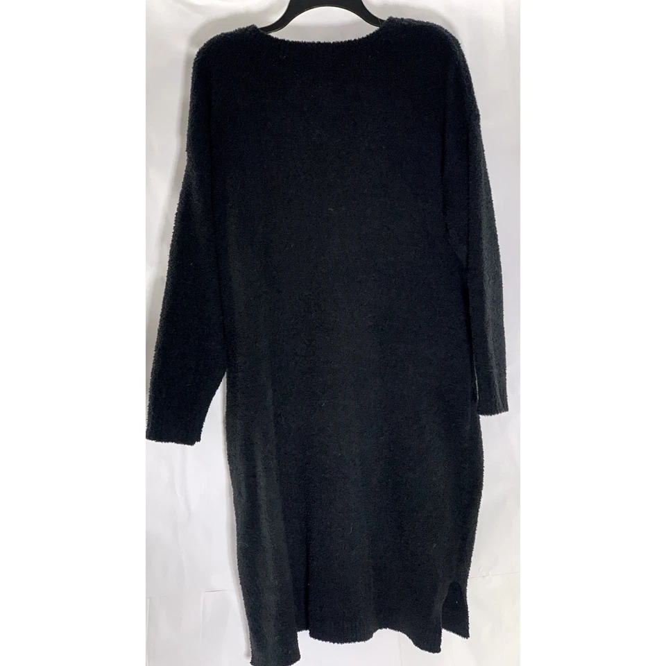 Vestido feminino JESSICA SIMPSON preto aconchegante malha gola redonda manga longa joelho tamanho GG - Imagem 2 de 4
