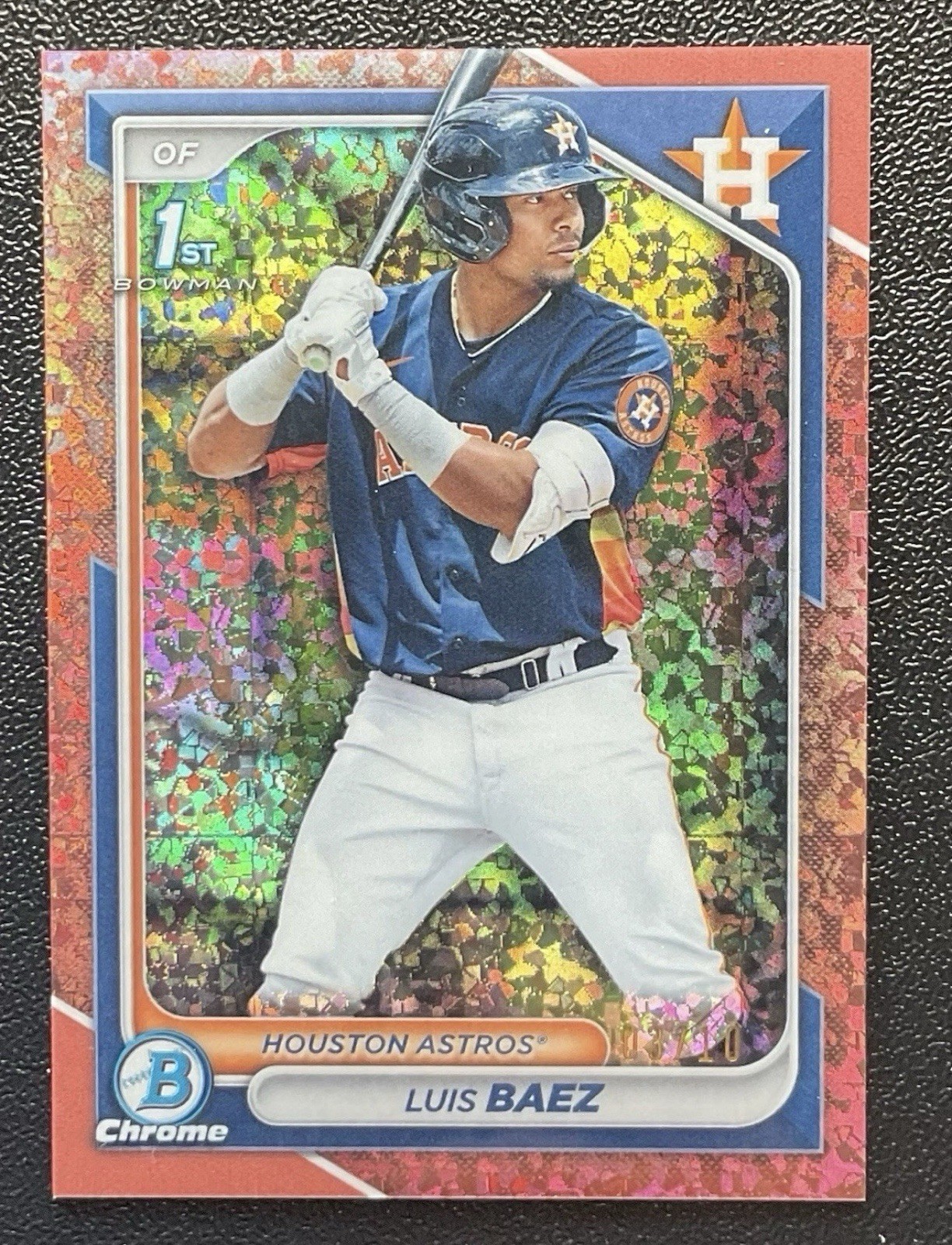 2024 Bowman Chrome Luis Baez 1st Rose Gold Diamond Mini Refractor /10 - ASTROS