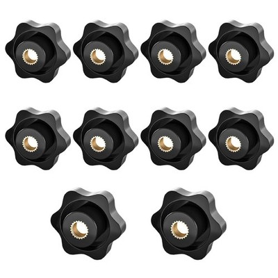 Hedayu 10 Stück M6 Muttern, Flügel schwarz Griff Knöpfe Griff Kunststoff M6, 