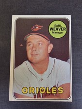 1969 Topps Earl Weaver Rookie Card #516 Baltimore Orioles HOF Manager RC VG-EX. rookie card picture