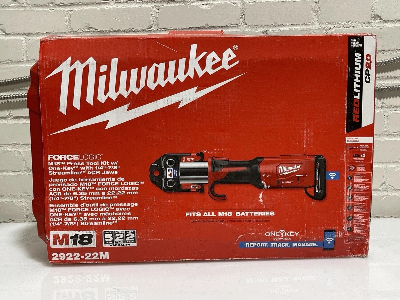 Milwaukee 2922-22M M18 Force Logic 1/4”-7/8” ACR Jaws Full Tool Kit