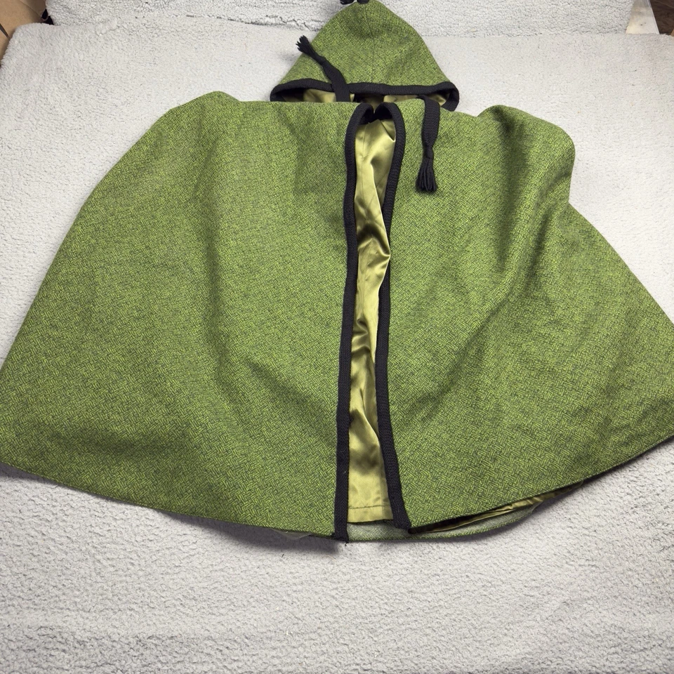 Hooded Cape Green Cloak Gothic Medieval Renaissance Handmade Jo Keifer - Image 2 of 4