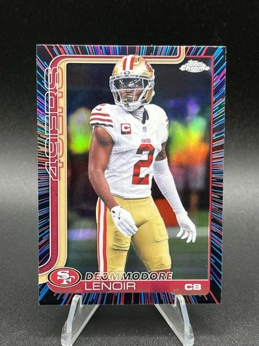 2025 Topps Chrome neon Pulse Refractor Deommodore Lenoir San Francisco 49ers