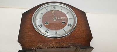Vintage Bentima 8 Day Mantel Clock   Working Manual Winding ART DECO NO KEY