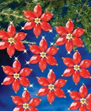 The Beadery Holiday Beaded Ornament Kit-Red Poinsettia 2.25", Makes 12
