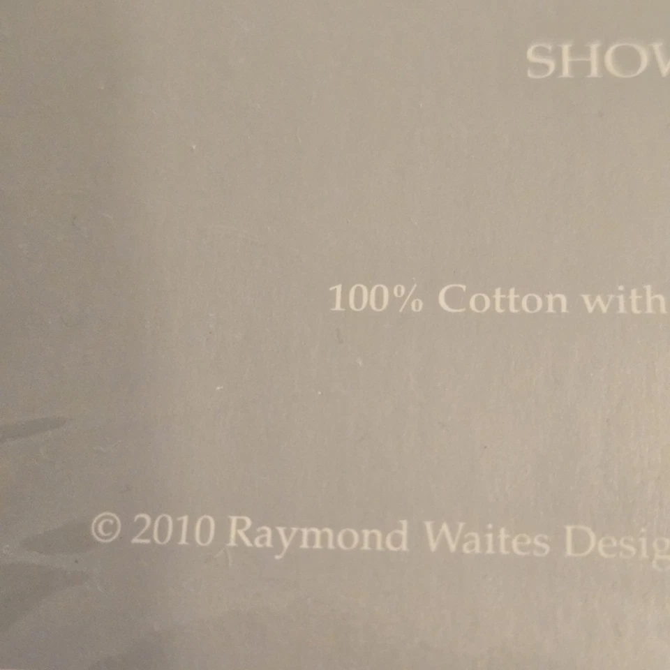 Cortina de ducha Raymond Waites Astone gris plateado adorno 72" x 72" nueva en paquete Foto 4 de 4