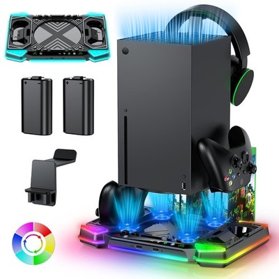 Kühlständer-Ladestation für Xbox Series X-Konsole und Controller, Kühler-Lüft...