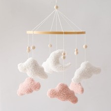 Baby Crib Mobile Bunny Nursery Mobile for Boys Girls Teddy Velvet Mobile Nurs...