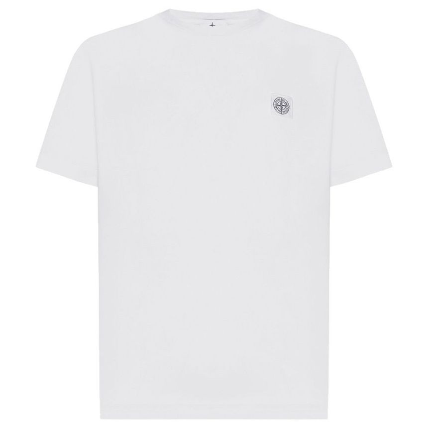 T shirt Stone Island Stone 23SS logo patch bianco 101523757 A0001 45017660