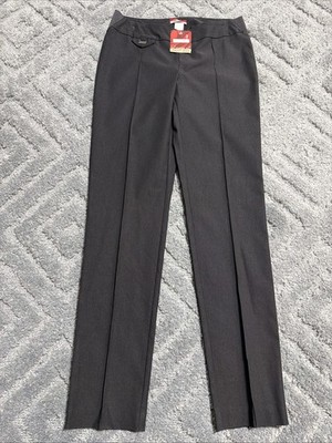 Lisette Plant-Alon Pants Women's 4 Black Straight Leg Stretch Trousers New