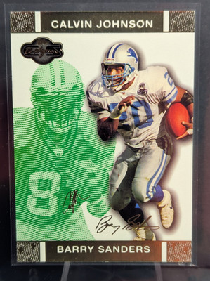 Barry Sanders / Calvin Johnson 2007 TOPPS CO-SIGNERS Changing Faces SP #112/249