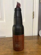 Polar 5-in-1 Beer Bottle Can Cooler Opener Silver Black/brown