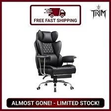 Big and Tall Office Chair Leather Gaming Chair with Footrest Ergonomic High B...