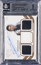 2021 TOPPS DYNASTY FORMULA 1 TRIPLE PATCH AUTOS GOLD #SDTEO ESTEBAN OCON BGS 9