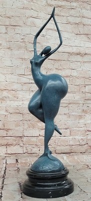 Curvaceous Nude Abstract Lady Bronze Sculpture Signed Milo Statue Figurine SALE