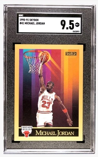 1990-91 Skybox #41 Michael Jordan Chicago Bulls HOF SGC 9.5 MT+ Classic Card