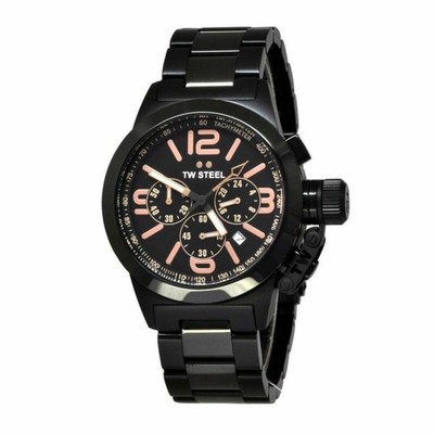 Orologio Uomo TW Steel TWMC21 Marc Coblen - Cassa 45mm, Quadrante Argento E Rosa, Pelle Bianca