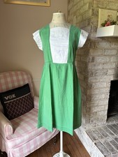 vintage 80s green polka dot dress size M